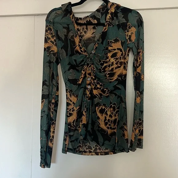 Free people mesh long sleeve top xs - Picture 1 of 1